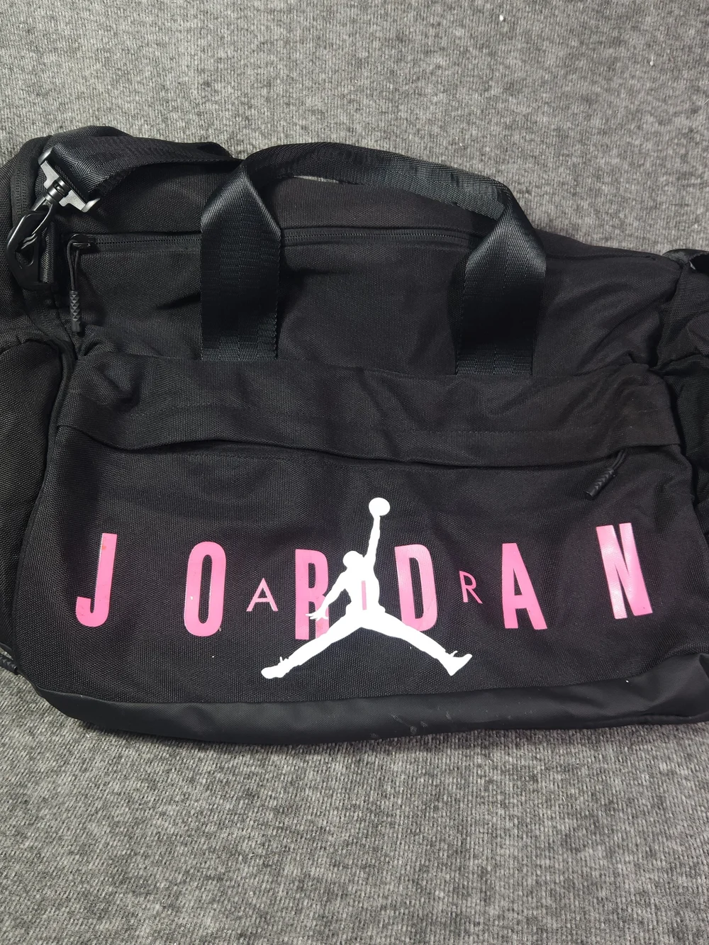 Nike Air Jordan Velocity Duffle Bag RARE Black/Pinksicle 46L Sm0920-H67 Used